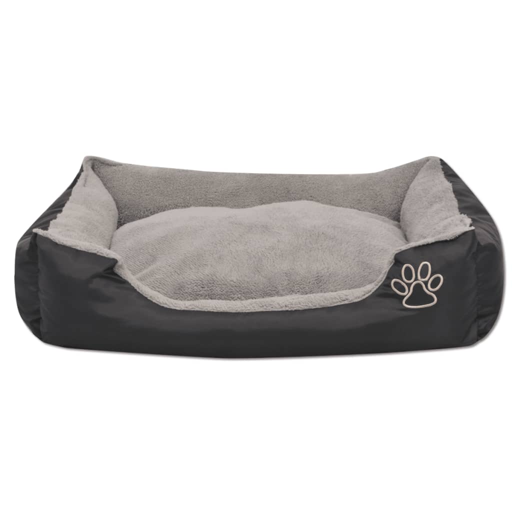 vidaXL Lit pour chiens avec coussin rembourré Taille L Noir