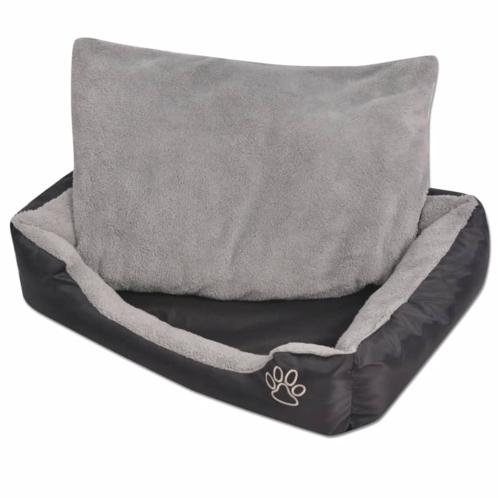 vidaXL Lit pour chiens avec coussin rembourré Taille XL Noir