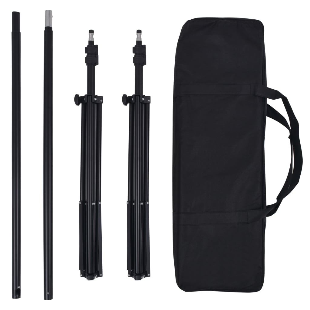 vidaXL Kit de studio avec 5 toiles de fond colorées et cadre réglable