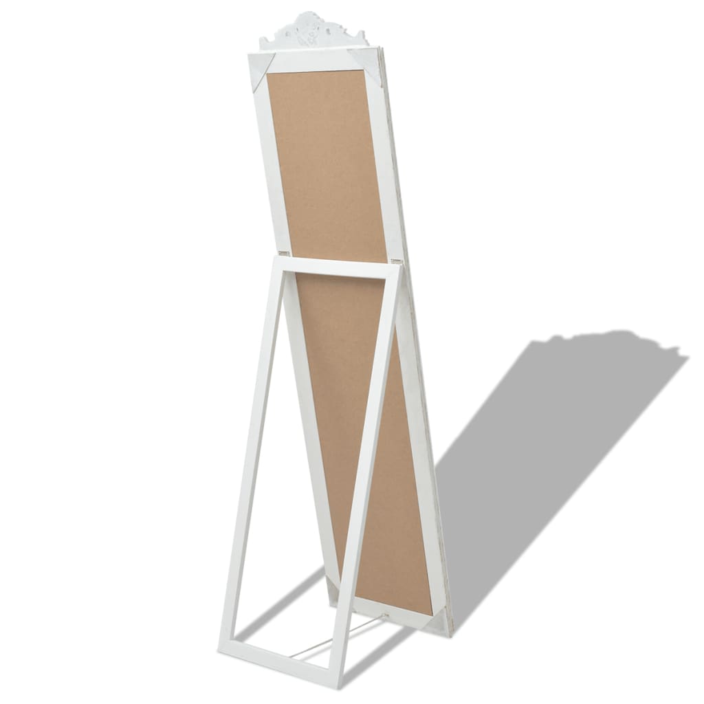 vidaXL Miroir sur pied Style baroque 160x40 cm Blanc