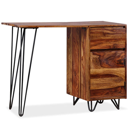 vidaXL Bureau avec 1 tiroir et 1 armoire Bois massif de Sesham