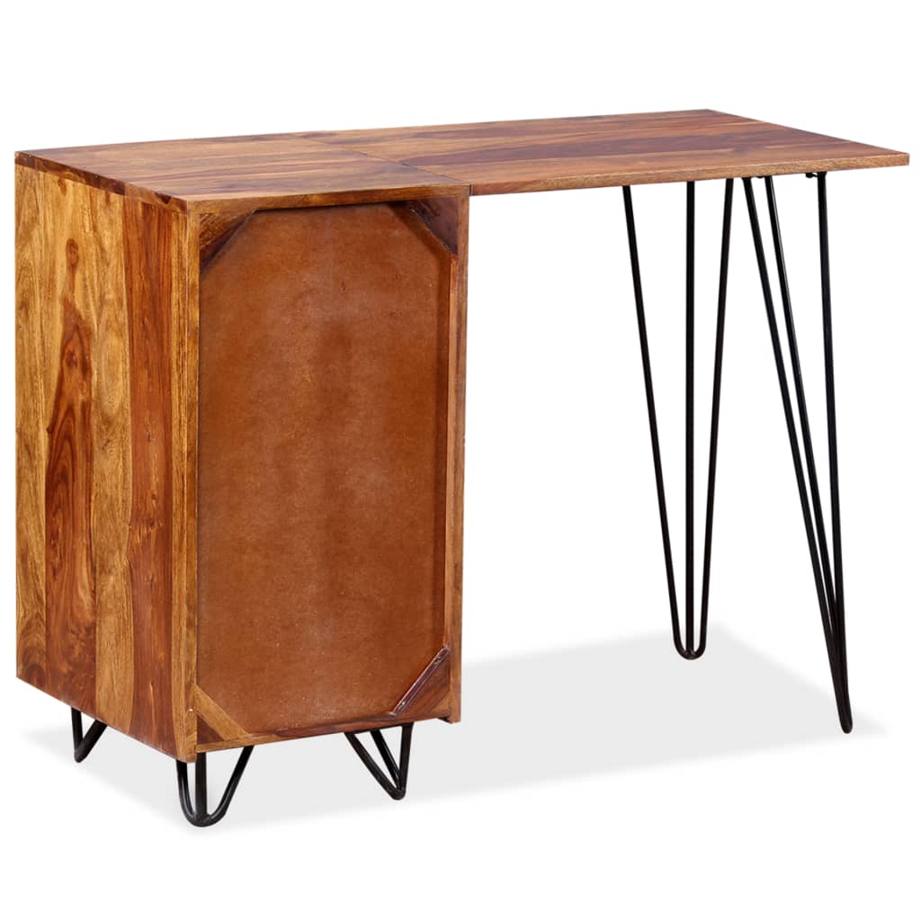 vidaXL Bureau avec 1 tiroir et 1 armoire Bois massif de Sesham