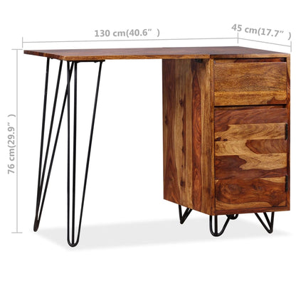 vidaXL Bureau avec 1 tiroir et 1 armoire Bois massif de Sesham