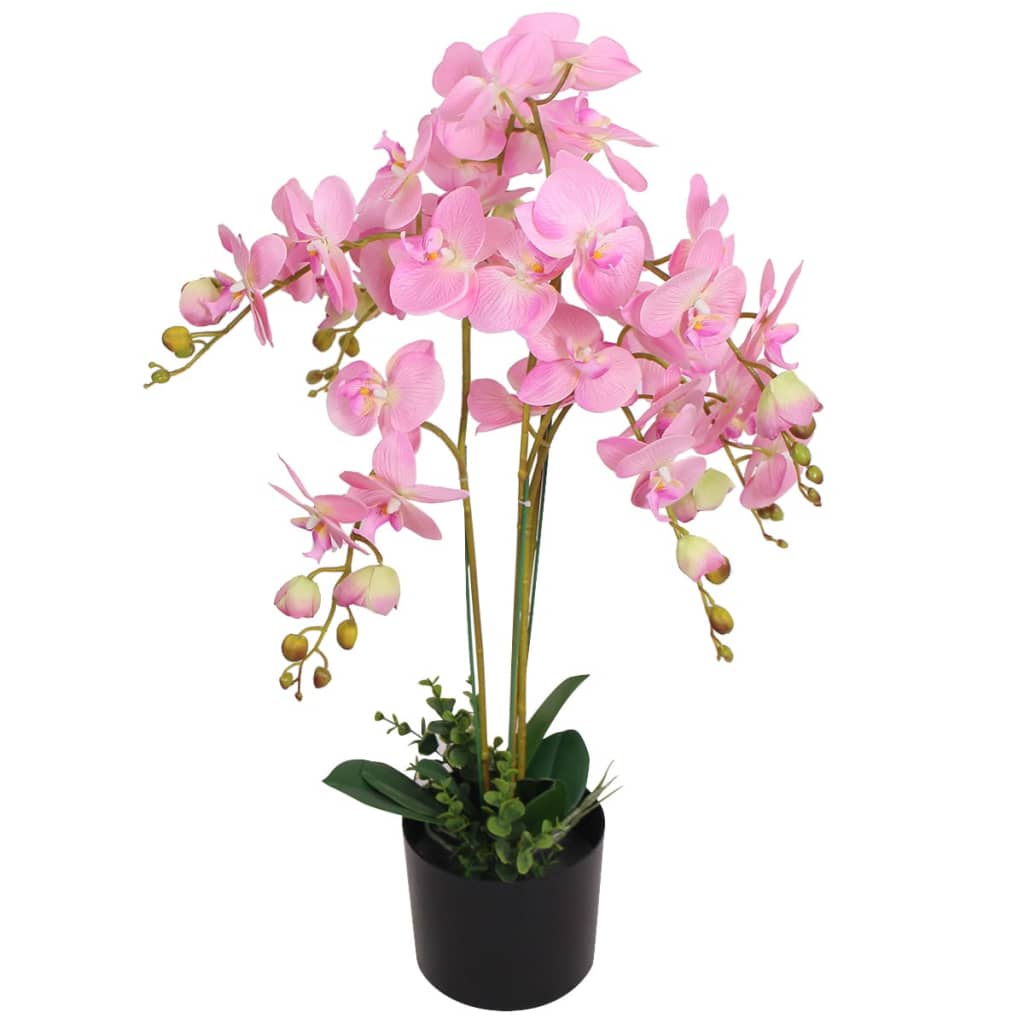 vidaXL Plante artificielle avec pot Orchidée 75 cm Rose