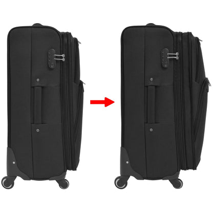 vidaXL Ensemble de valises souples 3 pcs Noir