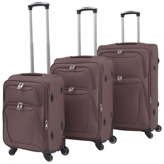 vidaXL Jeu de valises souples 3 pcs Couleur de café