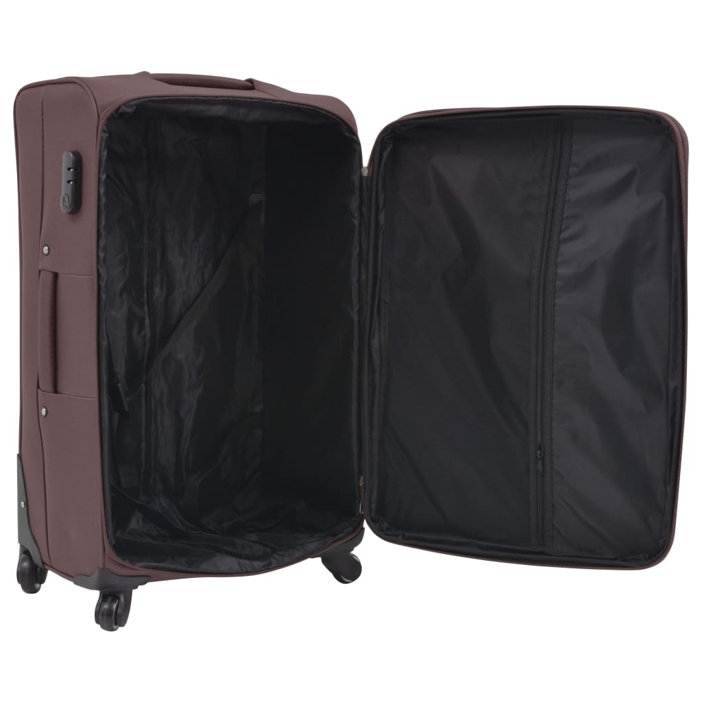 vidaXL Jeu de valises souples 3 pcs Couleur de café