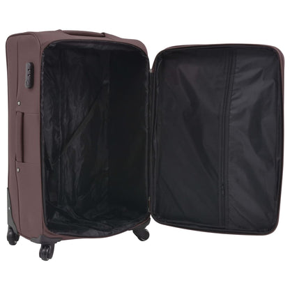 vidaXL Jeu de valises souples 3 pcs Couleur de café