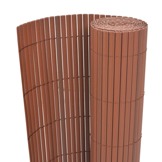 vidaXL Clôture de jardin Double face PVC 90 x 500 cm Marron