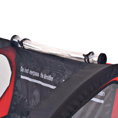 vidaXL Remorque de vélo rouge et noir 30 kg