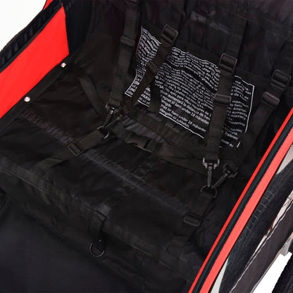 vidaXL Remorque de vélo rouge et noir 30 kg