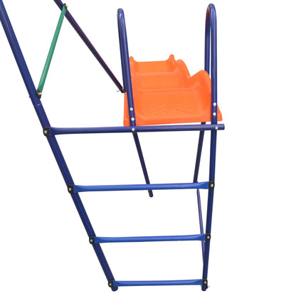 vidaXL Ensemble de balançoire avec toboggan et 3 sièges Orange