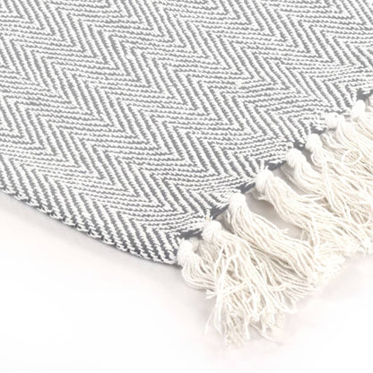 vidaXL Couverture coton à chevrons 125x150 cm Gris