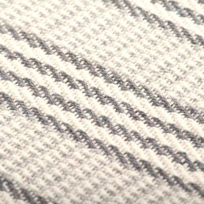 vidaXL Couverture coton à rayures 160x210 cm Gris et Blanc