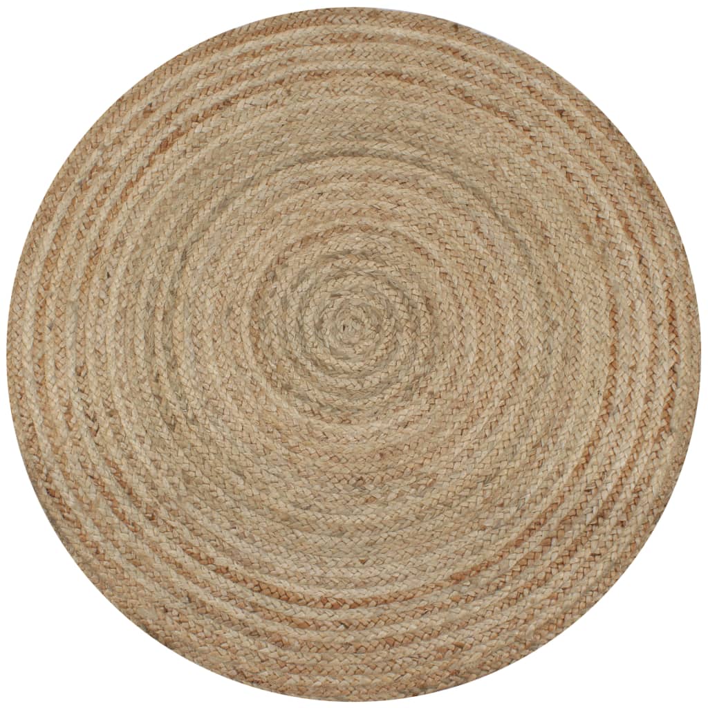 vidaXL Tapis Jute tressé 90 cm rond
