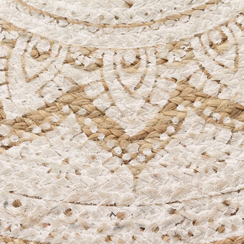 vidaXL Tapis Jute tressé imprimé 150 cm rond