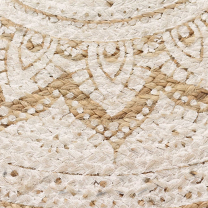 vidaXL Tapis Jute tressé imprimé 150 cm rond