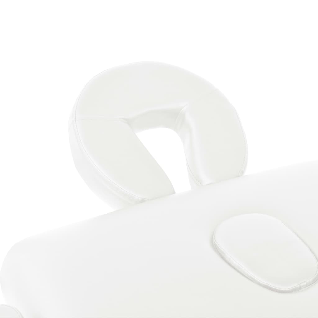vidaXL Table de massage pliable à 2 zones 10 cm d'épaisseur Blanc