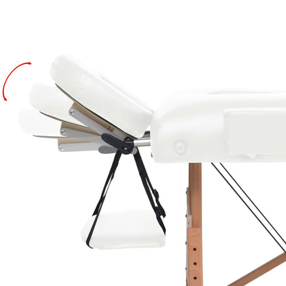 vidaXL Table de massage pliable à 2 zones 10 cm d'épaisseur Blanc