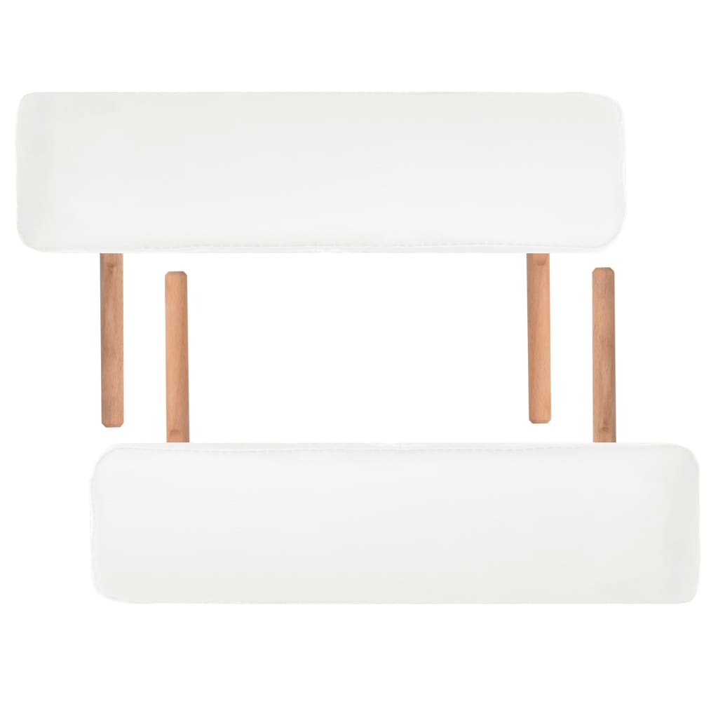 vidaXL Table de massage pliable à 2 zones 10 cm d'épaisseur Blanc
