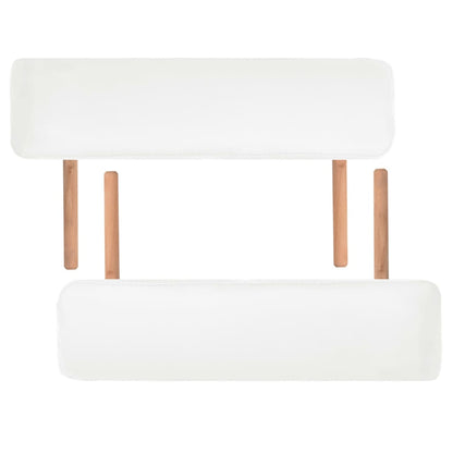 vidaXL Table de massage pliable à 2 zones 10 cm d'épaisseur Blanc