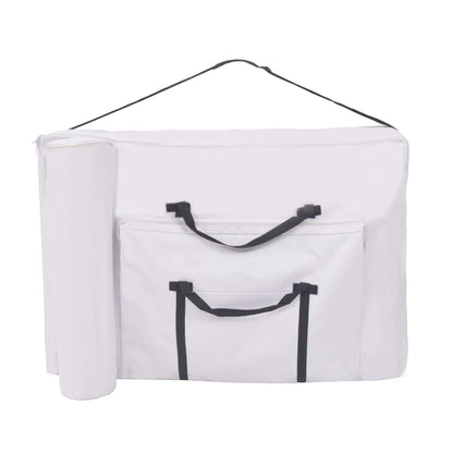 vidaXL Table de massage pliable à 2 zones 10 cm d'épaisseur Blanc