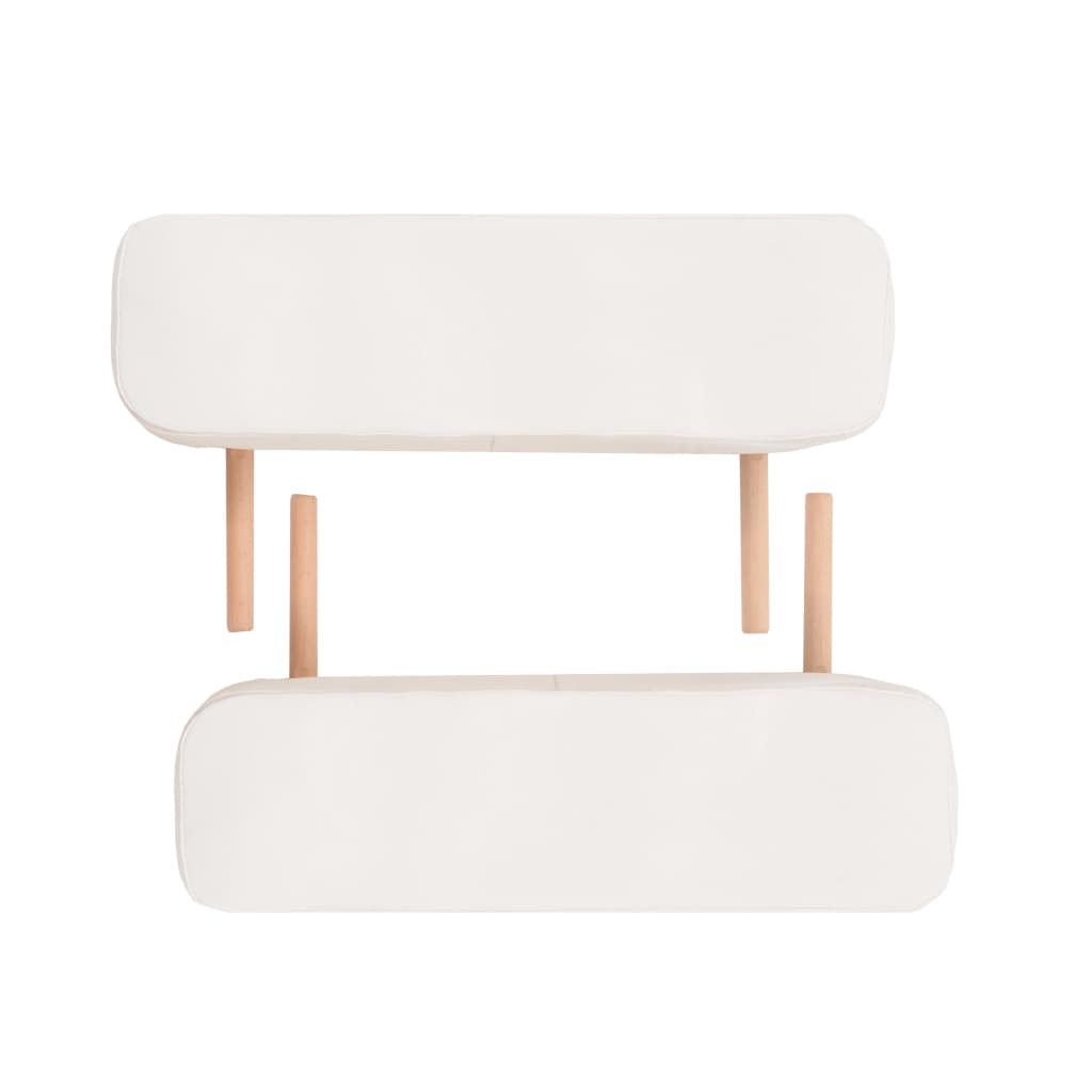 vidaXL Table de massage pliable et tabouret 10 cm d'épaisseur Blanc
