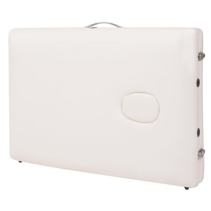 vidaXL Table de massage pliable et tabouret 10 cm d'épaisseur Blanc