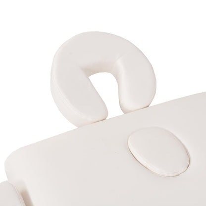 vidaXL Table de massage pliable et tabouret 10 cm d'épaisseur Blanc