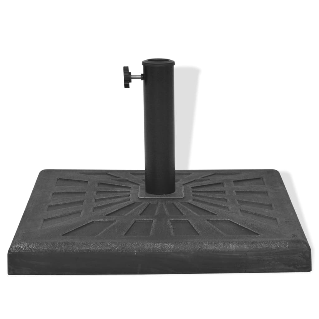 vidaXL Base carrée de parasol Résine Noir 12 kg