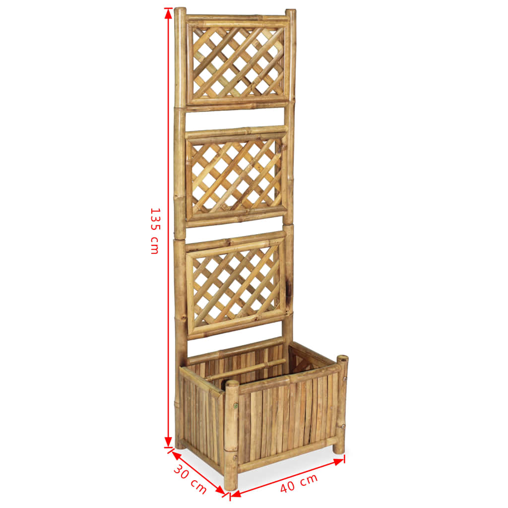 vidaXL Lit surélevé de jardin avec treillis Bambou 40 cm