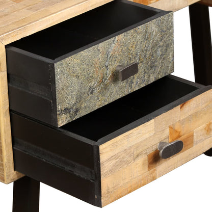 vidaXL Bureau Teck de récupération massif 110 x 50 x 76 cm