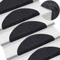 vidaXL Tapis d'escalier auto-adhésif Poinçon aiguilleté 15 pcs Noir