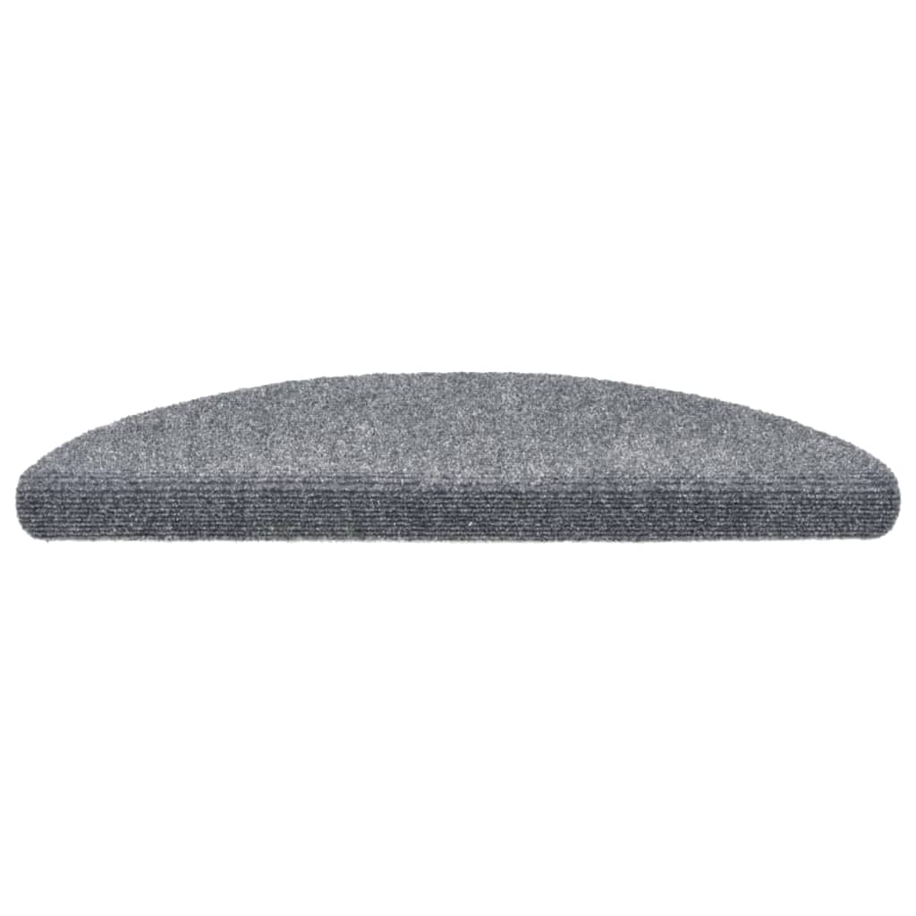 vidaXL Tapis d'escalier auto-adhésif 15 pcs 56x17x3 cm Gris clair