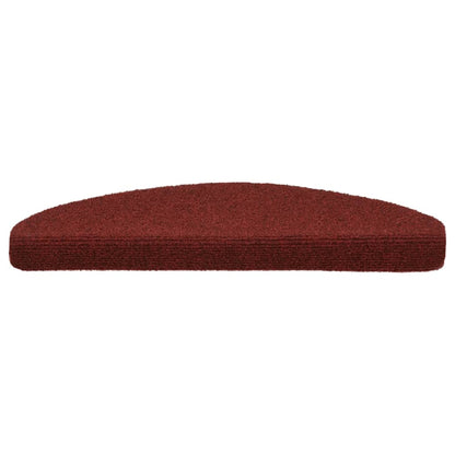 vidaXL Tapis d'escalier auto-adhésif Poinçon aiguilleté 15 pcs Rouge