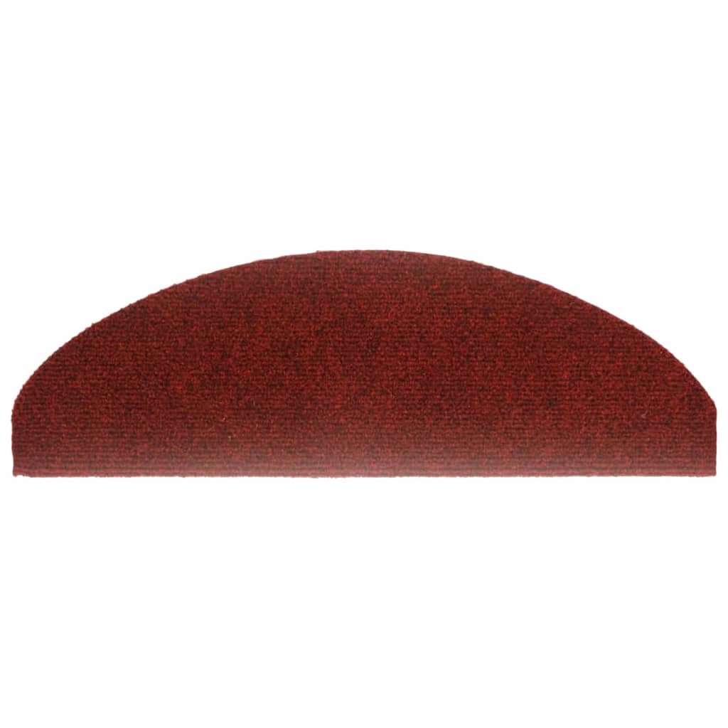 vidaXL Tapis d'escalier auto-adhésif Poinçon aiguilleté 15 pcs Rouge