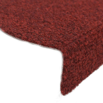 vidaXL Tapis d'escalier auto-adhésif Poinçon aiguilleté 15 pcs Rouge