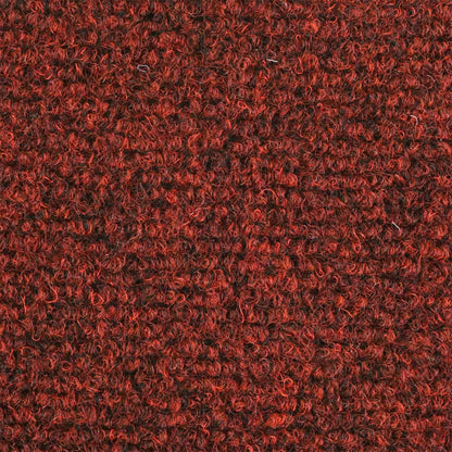 vidaXL Tapis d'escalier auto-adhésif Poinçon aiguilleté 15 pcs Rouge