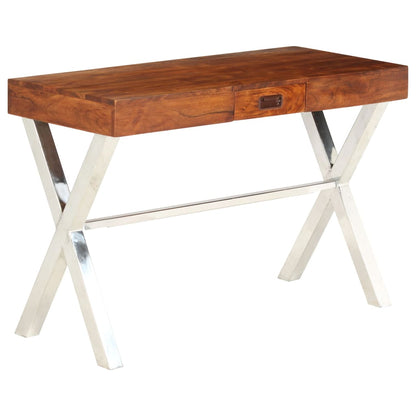 vidaXL Bureau Bois d'acacia solide avec finition miel 110x50x76 cm