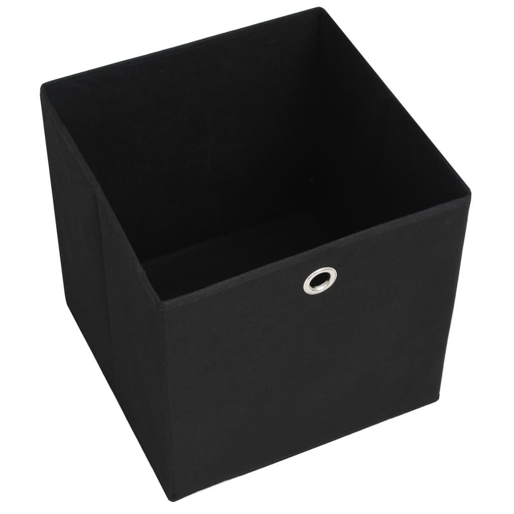 vidaXL Boîte de rangement 10 pcs Tissu non-tissé 32x32x32 cm Noir