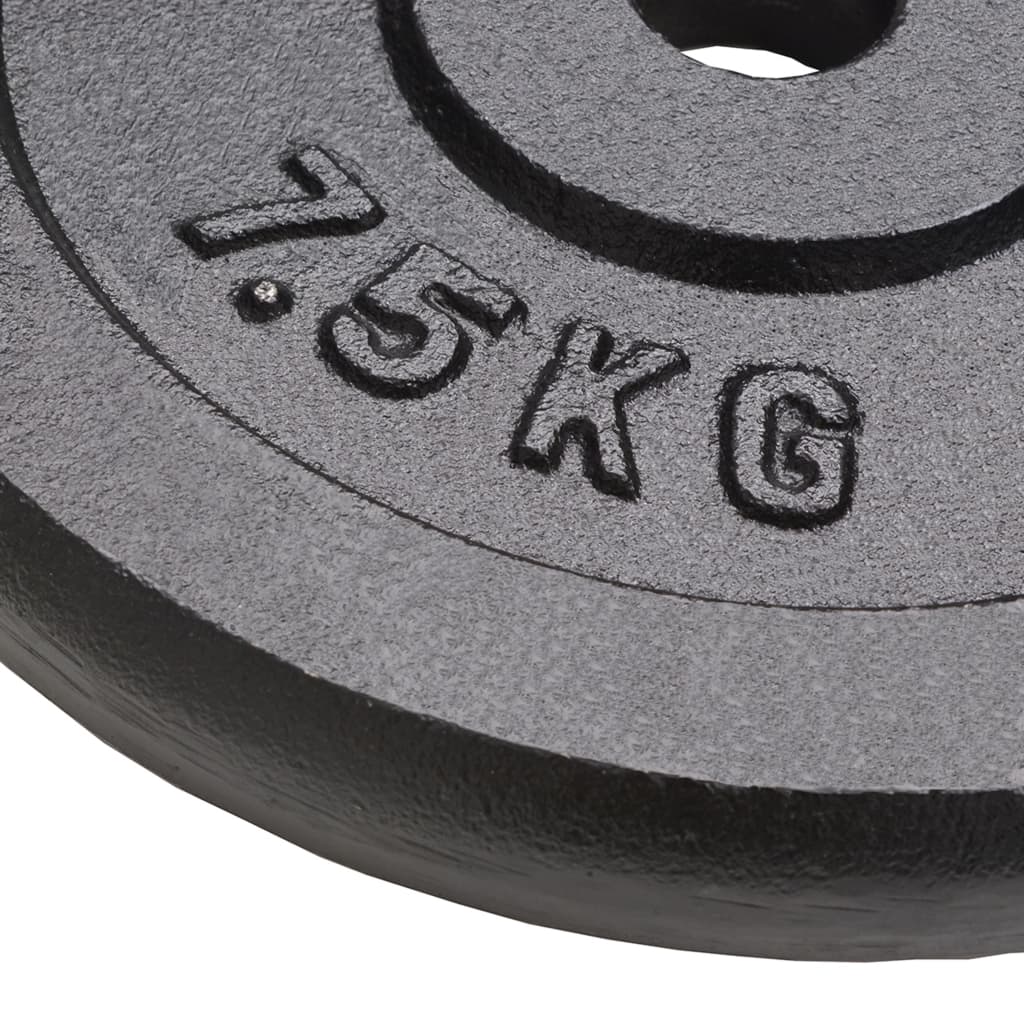 vidaXL Plaque de poids 4 pcs 4x7,5 kg Fonte