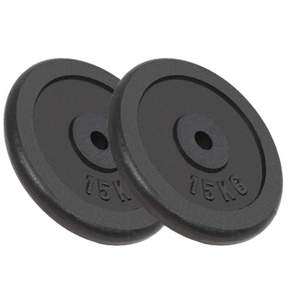vidaXL Plaque de poids 2 pcs 2x15 kg Fonte
