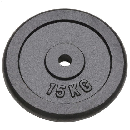 vidaXL Plaque de poids 2 pcs 2x15 kg Fonte