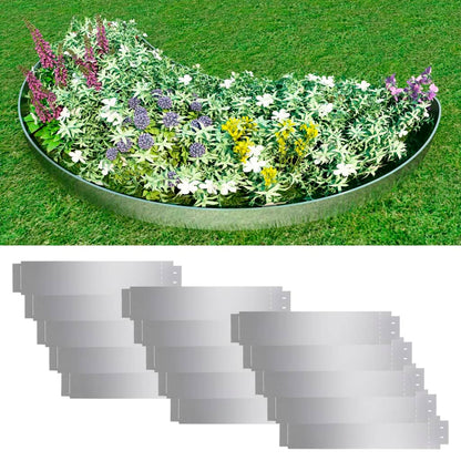 vidaXL Clôture de pelouse 15 pcs Acier galvanisé 100x20 cm