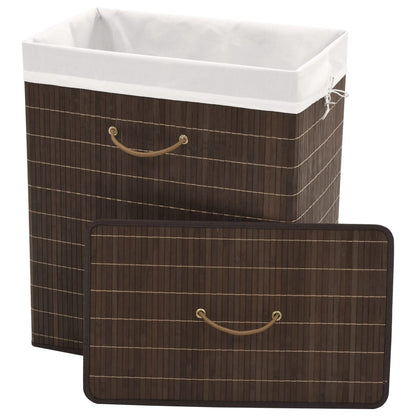 vidaXL Panier à linge rectangulaire Bambou Marron foncé
