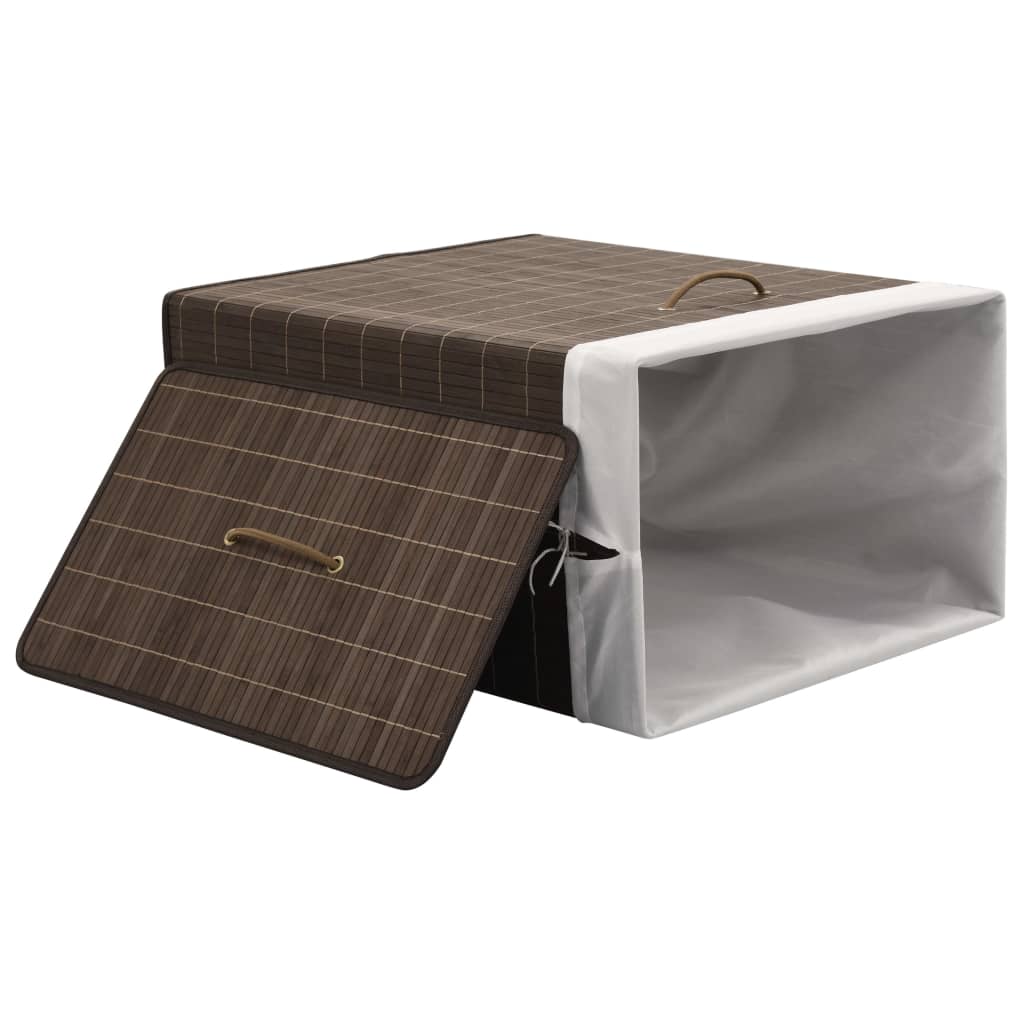 vidaXL Panier à linge rectangulaire Bambou Marron foncé