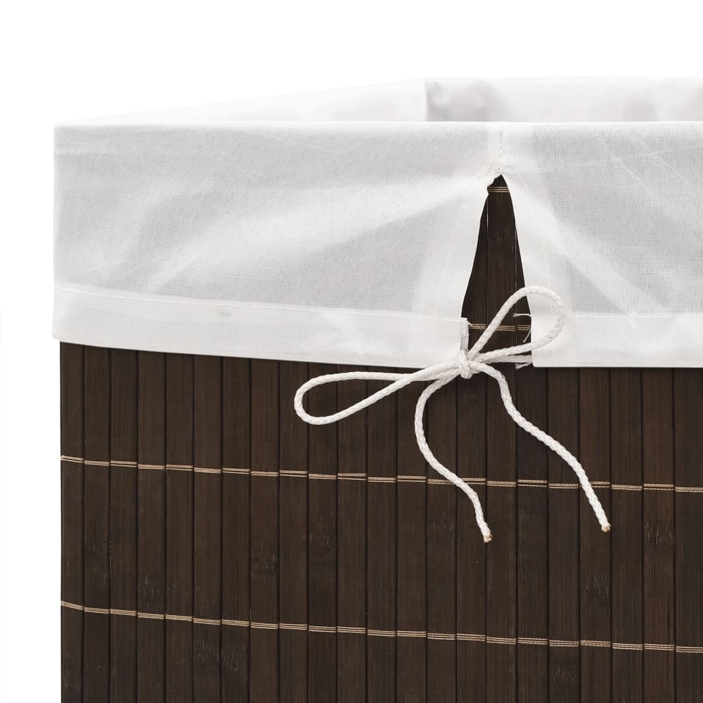 vidaXL Panier à linge rectangulaire Bambou Marron foncé