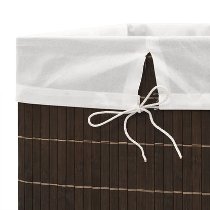 vidaXL Panier à linge rectangulaire Bambou Marron foncé