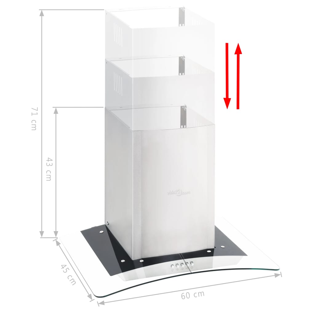 vidaXL Hotte murale 60 cm Acier inoxydable 756 m³/h LED