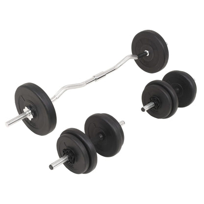 vidaXL Ensemble d'haltères et barres d'haltères 30 kg